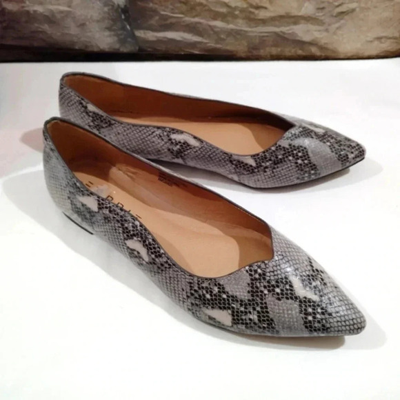 Esprit Pamela Snake Print Ballet Flats Grey Gray 6M - Picture 3 of 16